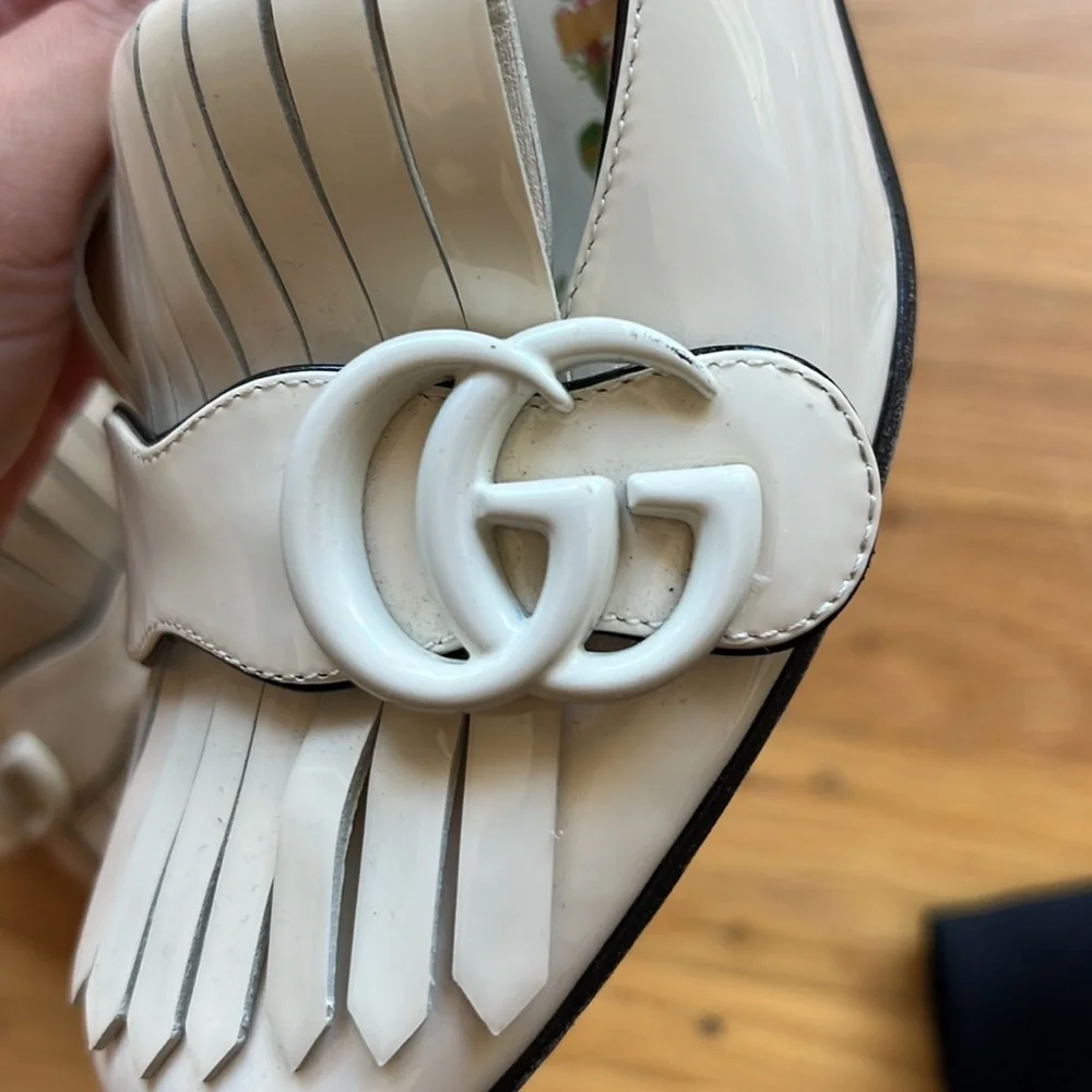 Gucci Marmont white patent leather heels - Picture 3 of 16